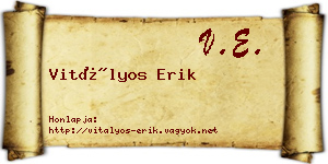 Vitályos Erik névjegykártya