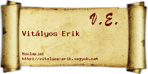 Vitályos Erik névjegykártya
